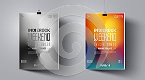 Night party poster set. Festive banner concept. Discotheque flyer set. Vector modern festive leaflet. Minimal brochure layout.