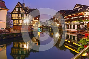 Night Petite France in Strasbourg, Alsace