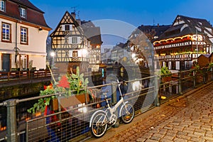 Night Petite France in Strasbourg, Alsace