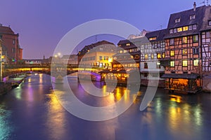 Night Petite France in Strasbourg, Alsace