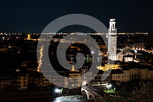 Night photo city of Verona, Italy.