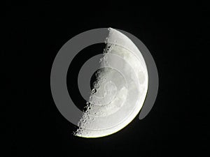 Night photo of half moon