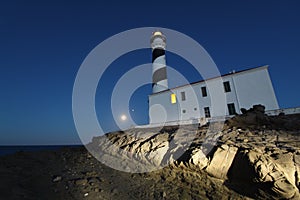 Night Photo at Lighthouse in Menorca photo