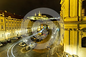 Night photo praga building old town history travel nice view photo