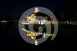 Night photo of the tourist town of Ommen