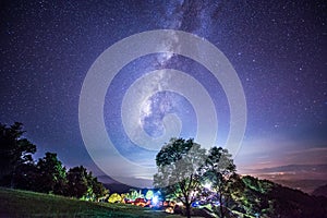 Night photography of milky way in Sri Nan national park, Thailand