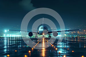 night plane, AI generated