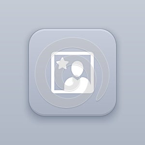 Night portrait button, best vector
