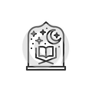 Night Prayer line icon