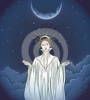 Night queen under the moon