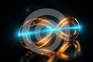 Night radiance Glowing neon infinity symbol signifies eternal, endless possibilities