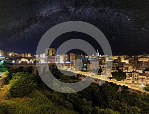 Night Ragusa town view, Sicily, Italy