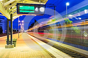 Night railway station