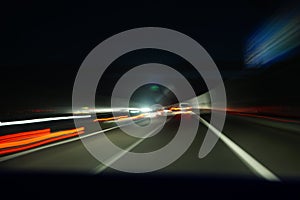 Night road with blur effect