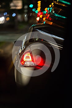 Night road traffic in a big city