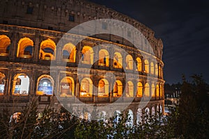 Night Rome Colosseum, Italy, Grandeur and History Captured