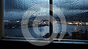 Night\'s Symphony: Raindrops on a Window Pane