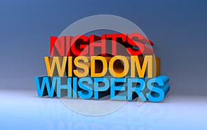 night\'s wisdom whispers on blue