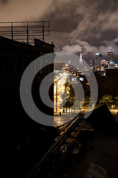 Night Scene of Abandoned Warner & Swasey Telescope Factory - Skyline View - Cleveland, Ohio