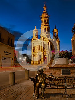 Church in Aguascalientes, Mexico at dusk photo