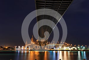 Night Scene Bhumibol Bridge, Bangkok, Thailand