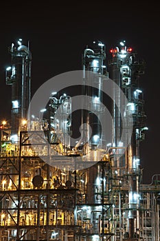 Night scene of chemical plant