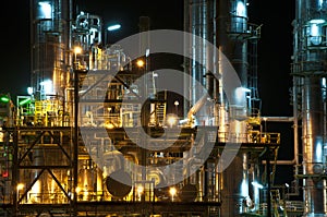 Night scene of chemical plant