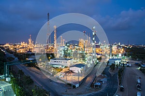 Night scene of chemical plant