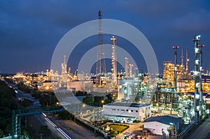 Night scene of chemical plant