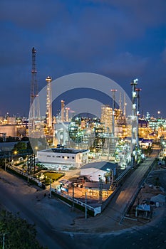 Night scene of chemical plant