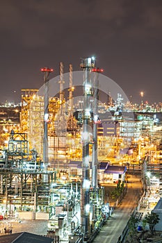 Night scene of chemical plant