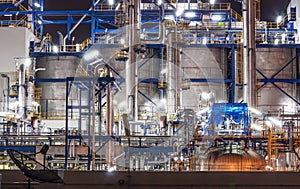 Night scene of chemical plant