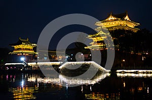 Night Scene of Chinese Old building - tower