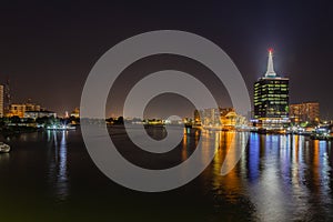 Night scene of The Civic Center Towers Victoria Island, Lagos Nigeria