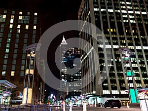 Night scene of Downtown Raleigh, NC