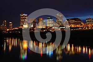 Night scene of edmonton downtown