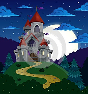 Noc scéna pohádka hrad 