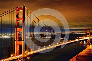 Night scene of Golden Gate Bridge