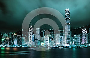 Night Scene of Hong Kong metropolis