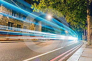 Night scene of light trails