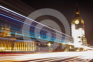 Night Scene of Big Ben and House of Parliament in London