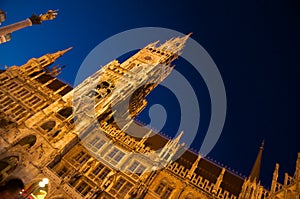 Night scene of Munich city Hall(MÃÂ¼nchen)