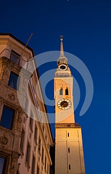 Night scene of Munich Frauenkirche church(MÃÂ¼nchen) photo