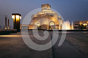 Night scene of the Museum of Islamic Art, Doha, Qatar