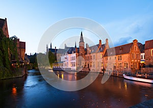 Night scene of old Brugge