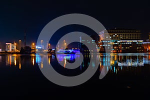 Night scene Oriental hotel  on the five cowries creek Lagos Nigeria