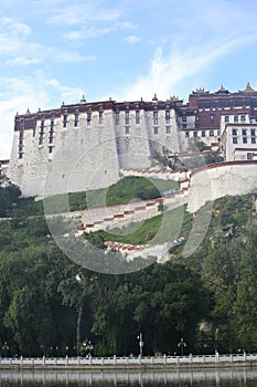 Night scene of potala palace, tibet