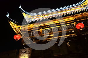 The night scene of Qianzhou ancient town