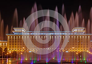 Night scene of Shaanxi Government Office Building, Xian, China