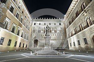 Night scene of Siena, Tuscany, Italy.